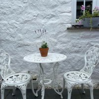 Anteprima: LONDON ROSE Tavolino da bistrot - Bianco (2 sedie)
