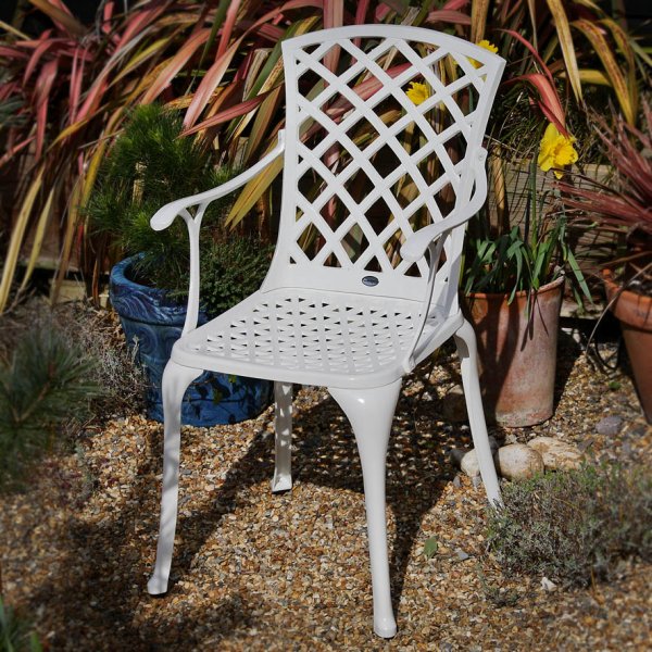 White_Emma_Self_Assembly_Metal_Garden_Chair_Cast_Aluminium_1