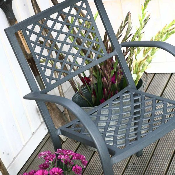 Slate Jane Stacking Metal Garden Chair