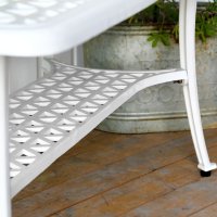 Anteprima: White metal claire garden side table 1
