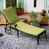 Green garden sunlounger cushion