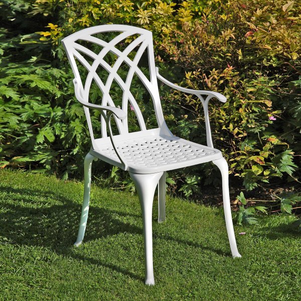 White_April_Self_Assembly_Metal_Garden_Chair_Cast_Aluminium_1