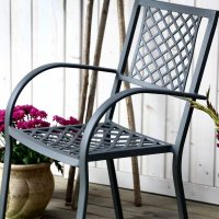 Anteprima: Slate Jane Stacking Metal Garden Chair