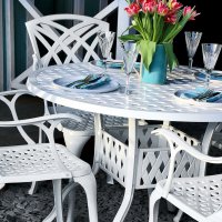 Anteprima: White 4 seater aluminium garden furniture set 4