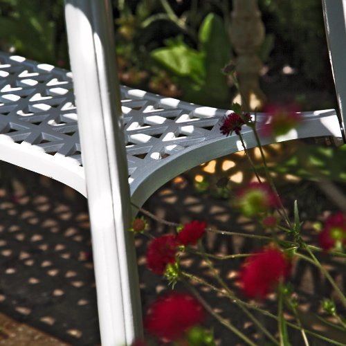 White claire aluminium garden side table 9