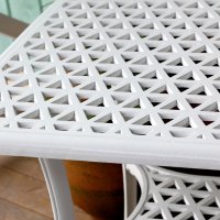 Anteprima: White claire aluminium garden side table 1