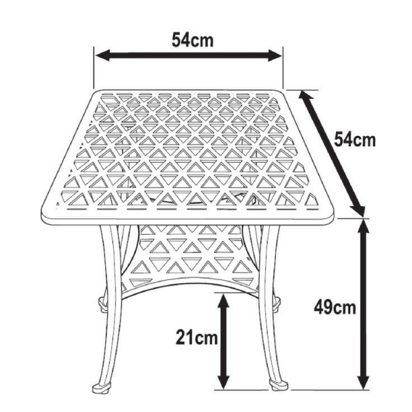Tavolo quadrato SANDRA - Bronzo Antico