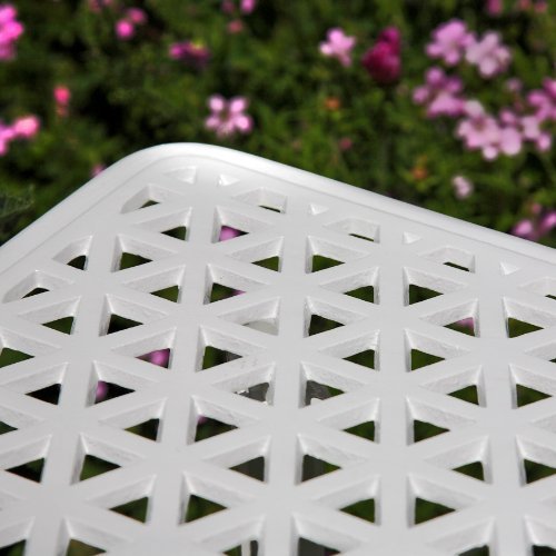 White claire aluminium garden side table 8