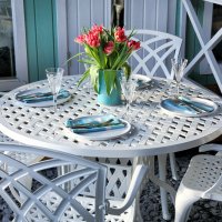 Anteprima: White 4 seater aluminium garden furniture set 8